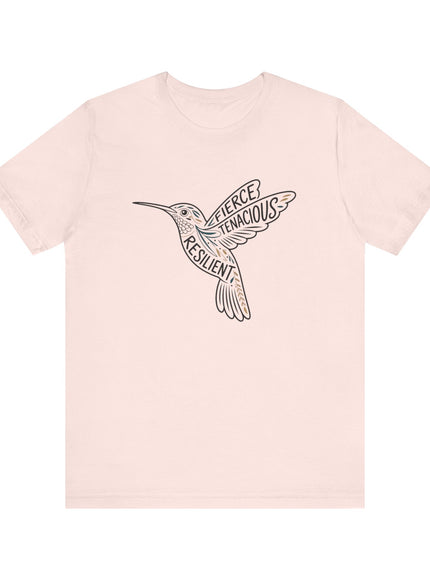 "Hummingbird with words in it" Unisex Jersey Short Sleeve Tee