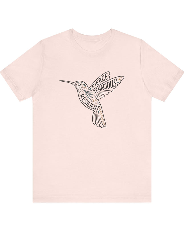 "Hummingbird with words in it" Unisex Jersey Short Sleeve Tee