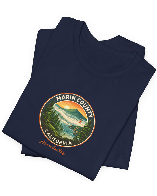 "Marin County, Above the Fog" Unisex Jersey Short Sleeve Tee