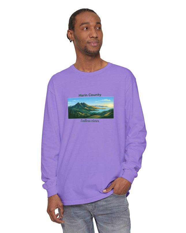 "Marin County - Endless Views" Unisex Garment-dyed Long Sleeve T-Shirt