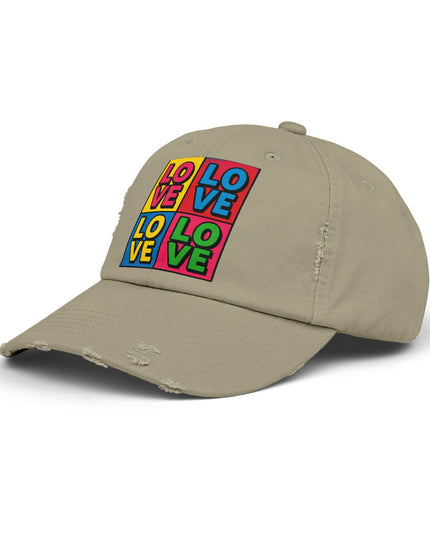 "Love (Andy Warhol style)"Unisex Distressed Cap