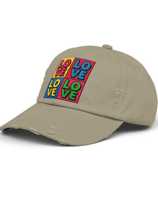 "Love (Andy Warhol style)"Unisex Distressed Cap