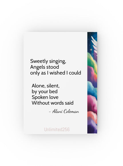 Sweetly, singing, Angels stood..." (poem) Hardcover Journal