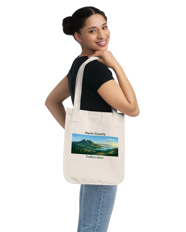 "Marin County - Endless Views" Organic Canvas Tote Bag