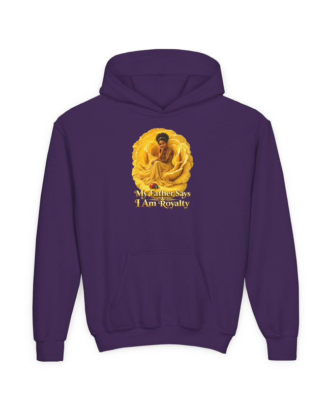 "My Father Says I am Royalty" Youth Heavy Blend Hooded Sweatshirt
