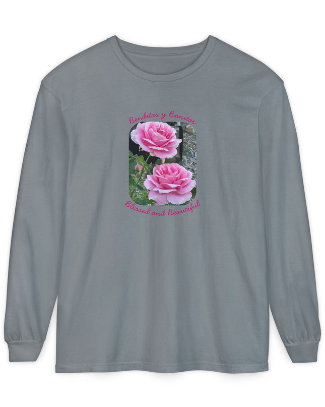 "Blessed and Beautiful" Unisex Garment-dyed Long Sleeve T-Shirt
