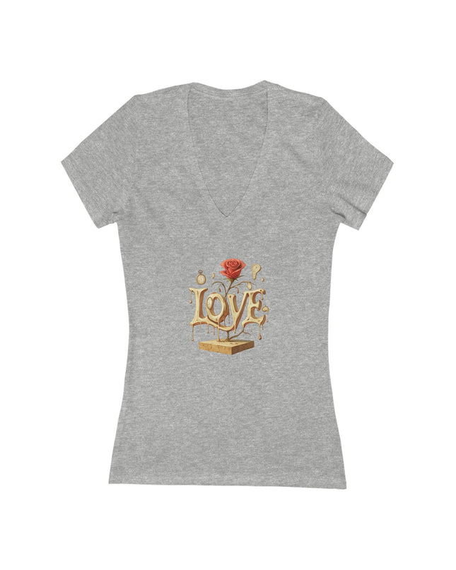 "Love – Salvador Dali Style" Women's Jersey Short Sleeve Deep V-Neck Tee