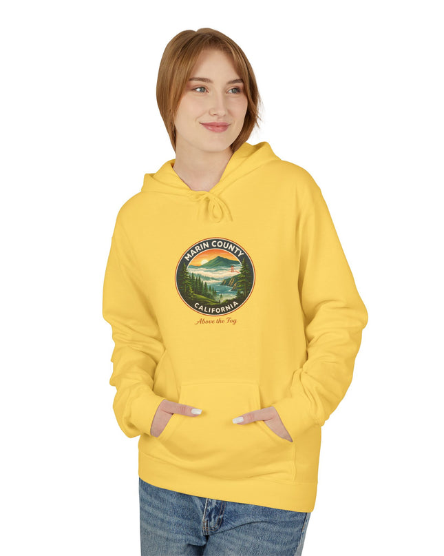 "Marin County, Above the Fog" Unisex Midweight Softstyle Fleece Hoodie