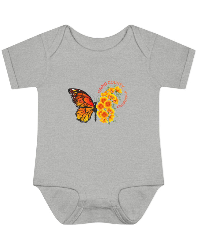 "Butterflies and Poppies Marin County, California" Infant Baby Rib Bodysuit