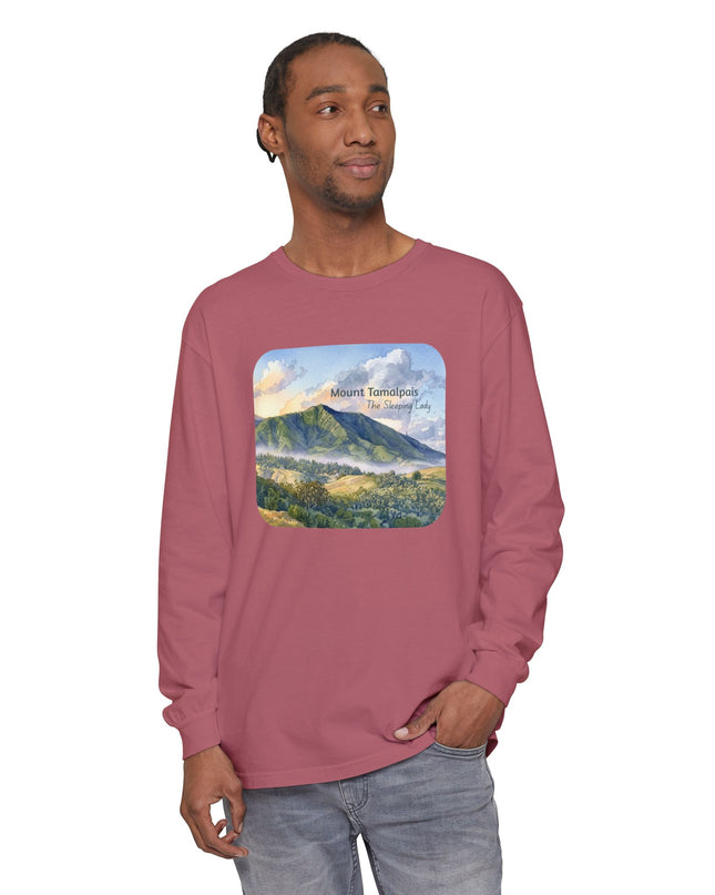 "Mount Tamalpais, the Sleeping Lady" Unisex Garment-dyed Long Sleeve T-Shirt