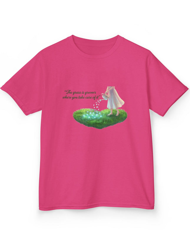 "The Grass is Greener Where You Take Care of It" Kids Heavy Cotton Tee