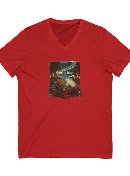 "Words Have Power" Unisex Jersey Short Sleeve V-Neck Tee
