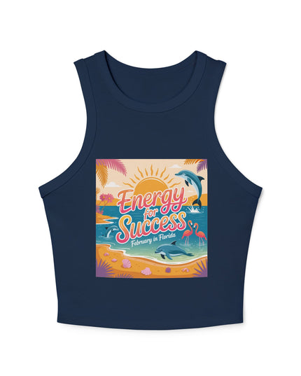 "February and Florida, Energy for Success" Women's Micro Rib Racer Tank Top