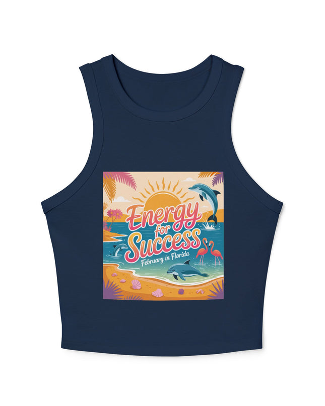 "February and Florida, Energy for Success" Women's Micro Rib Racer Tank Top
