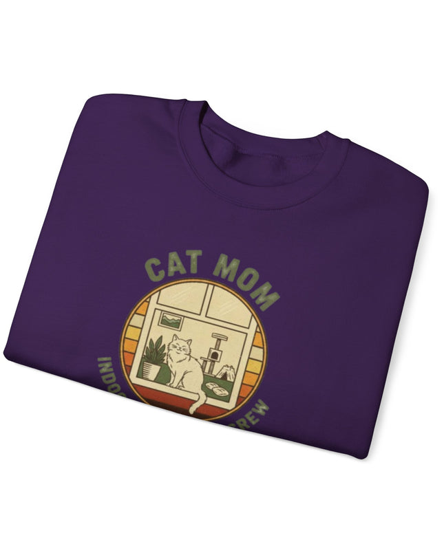 "Cat Mom Indoor Adventure Crew" Unisex Adult Sweatshirt