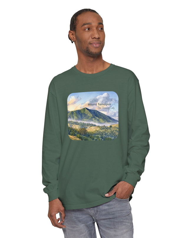 "Mount Tamalpais, the Sleeping Lady" Unisex Garment-dyed Long Sleeve T-Shirt