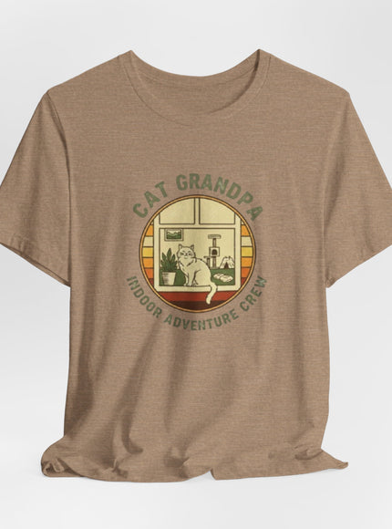 "Cat Grandpa Indoor Adventure Crew" Unisex Jersey Short Sleeve Tee