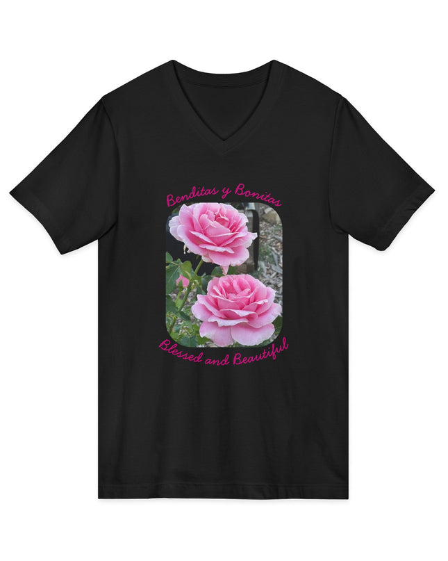 "Blessed and Beautiful" Ladies' V-Neck T-Shirt