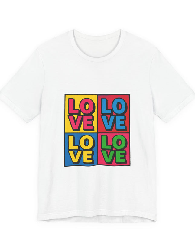 "Love, (Andy Warhol style)" Unisex Jersey Short Sleeve Tee