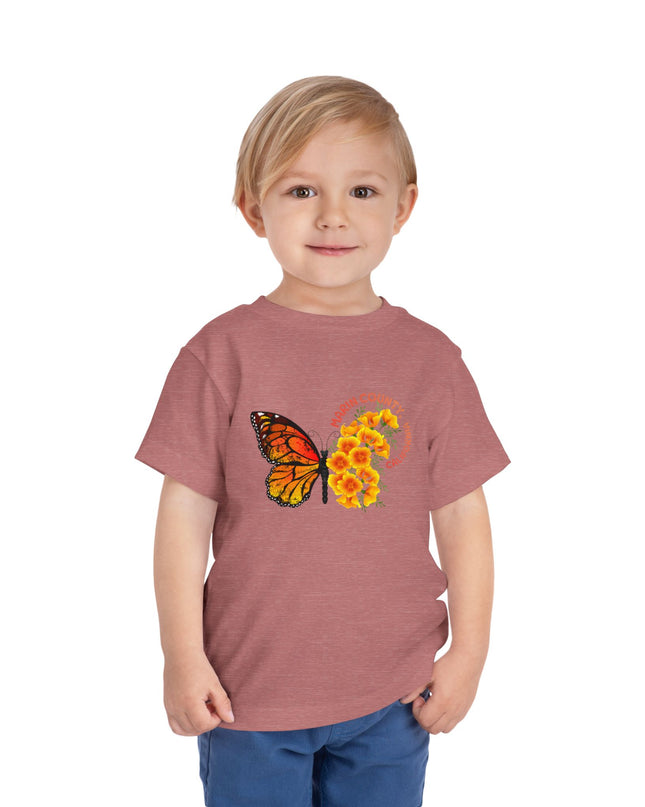 "Butterflies and Poppies Marin County, California" Toddler Short Sleeve Tee
