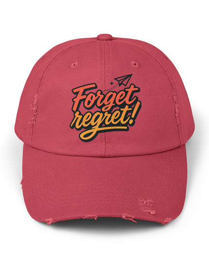 "Forget regret" Unisex Distressed Cap