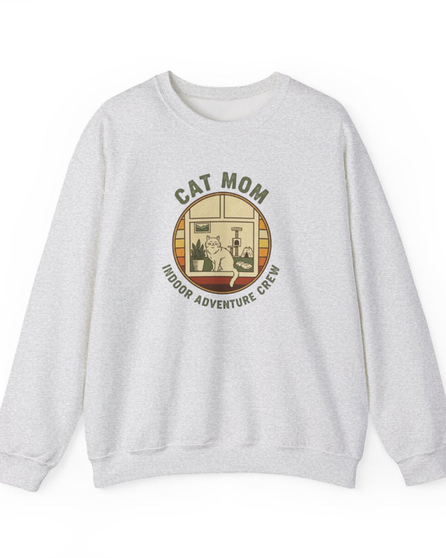 "Cat Mom Indoor Adventure Crew" Unisex Adult Sweatshirt