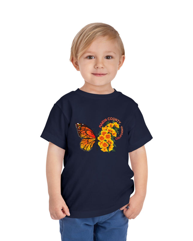"Butterflies and Poppies Marin County, California" Toddler Short Sleeve Tee