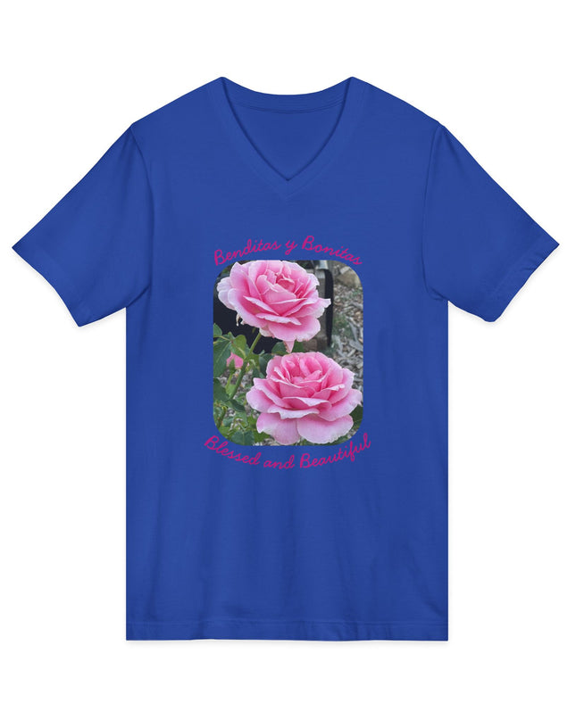 "Blessed and Beautiful" Ladies' V-Neck T-Shirt