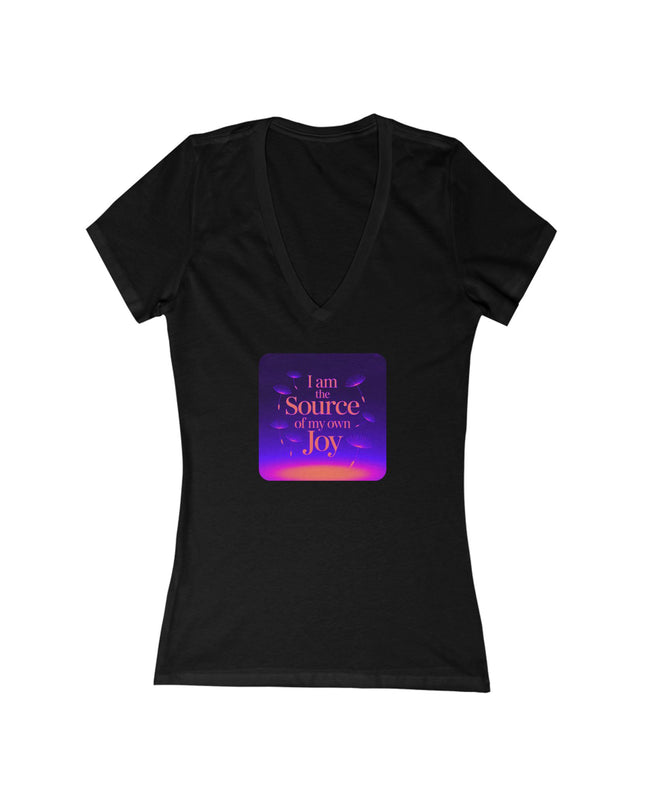 "I Am the Source of my Own Joy" Women's Jersey Short Sleeve Deep V-Neck Tee