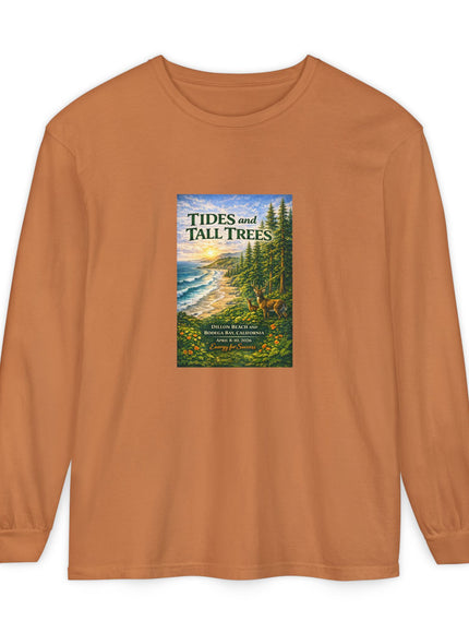 "Tides and Tall Trees" Unisex Garment-dyed Long Sleeve T-Shirt