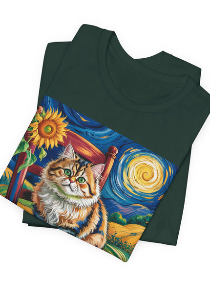 "Cat - Vincent Van Gogh style" V.1 Unisex Jersey Short Sleeve Tee