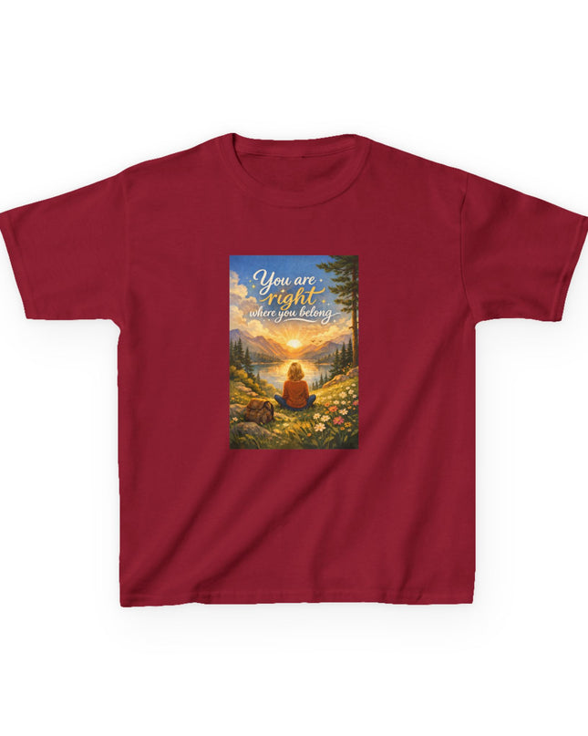 "You Are Right Where You Belong" Kids Heavy Cotton Tee