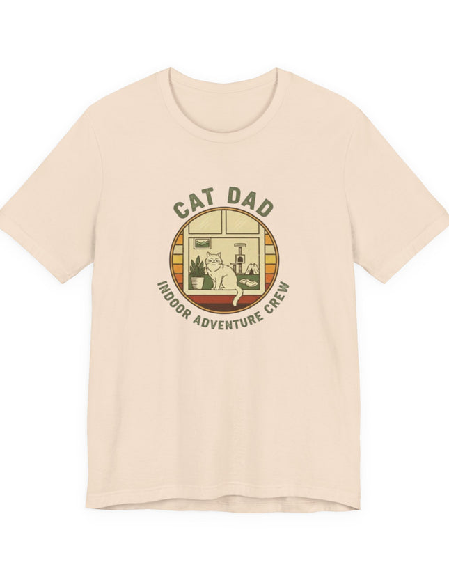 "Cat Dad Indoor Adventure Crew" Unisex Jersey Short Sleeve Tee