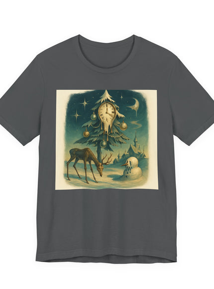 "Classic Christmas Scene - Salvador Dali Style"  Unisex Jersey Short Sleeve Tee