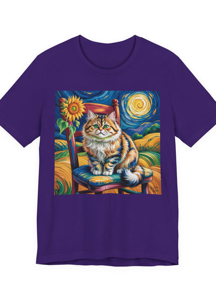 "Cat - Vincent Van Gogh style" V.1 Unisex Jersey Short Sleeve Tee
