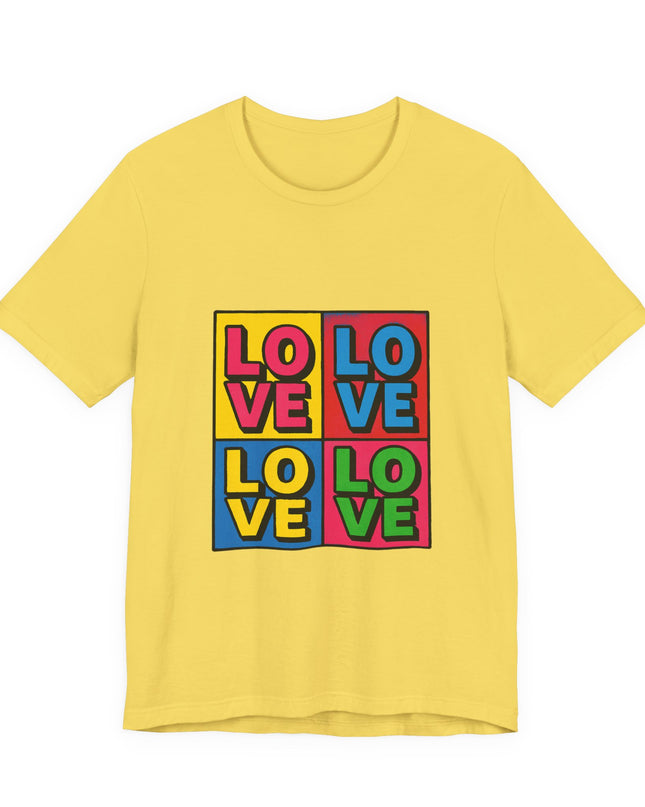 "Love, (Andy Warhol style)" Unisex Jersey Short Sleeve Tee