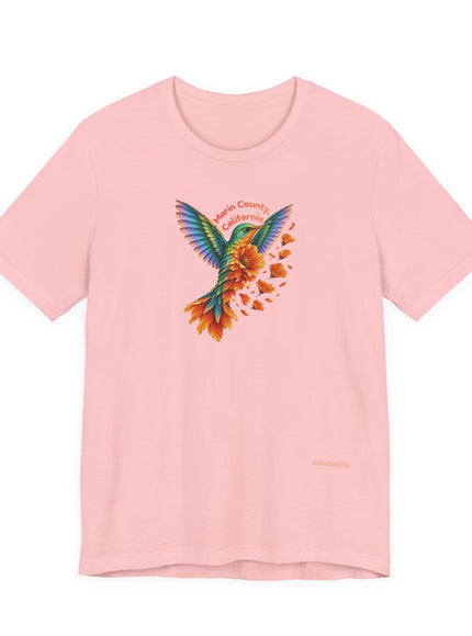 "Hummingbird and Poppies" Unisex Jersey Short Sleeve Tee
