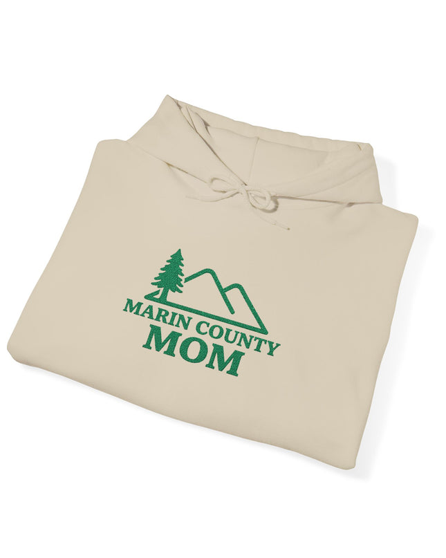 "Marin County Mom" Embroidered Unisex Heavy Blend Hooded Sweatshirt