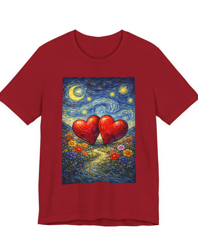 "Valentine's Day - Vincent Van Gogh Style" Unisex Jersey Short Sleeve Tee