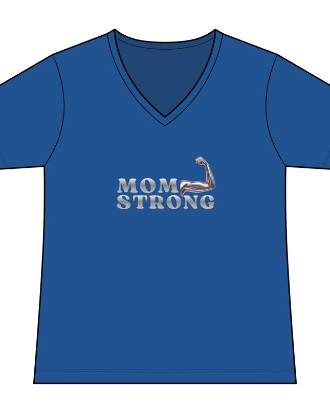 "Mom Strong" Women's Relaxed Jersey Short Sleeve V-Neck Tee