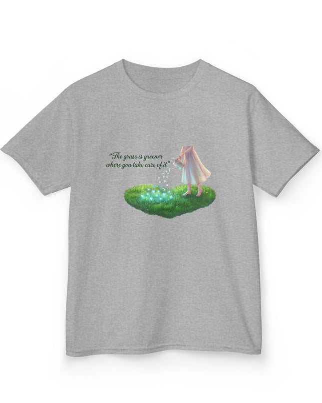 "The Grass is Greener Where You Take Care of It" Kids Heavy Cotton Tee