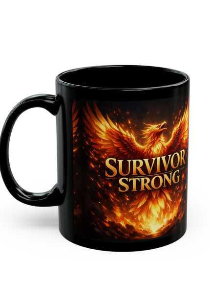 "Survivor Strong" Black Mug (11oz, 15oz)