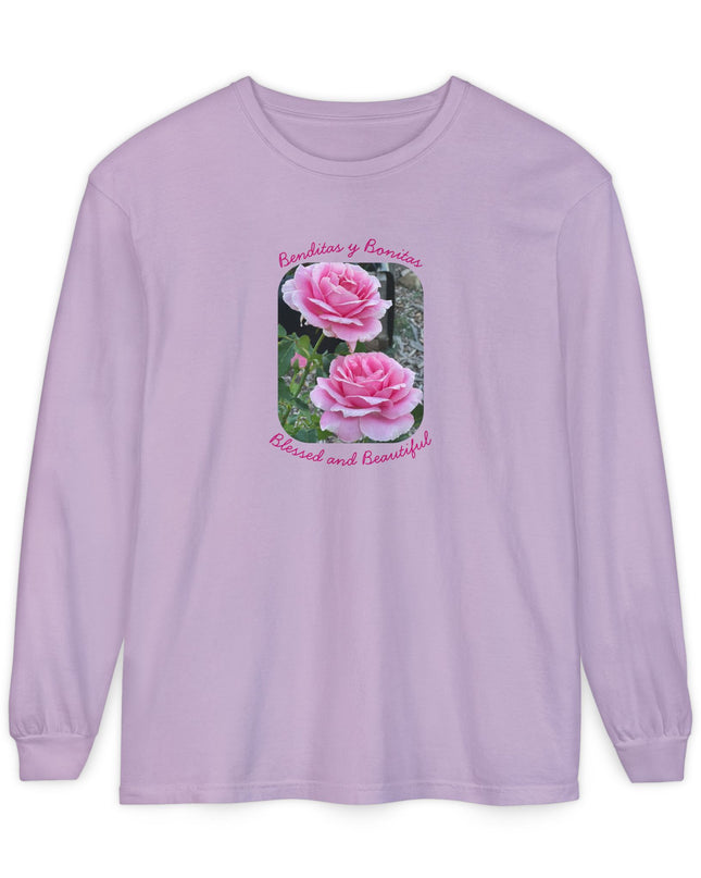 "Blessed and Beautiful" Unisex Garment-dyed Long Sleeve T-Shirt