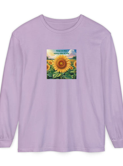 "Keep on the Sunny Side of Life" Unisex Garment-dyed Long Sleeve T-Shirt