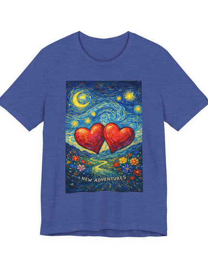 "Valentine's Day, New Adventures - Vincent Van Gogh Style" Unisex Jersey Short Sleeve Tee