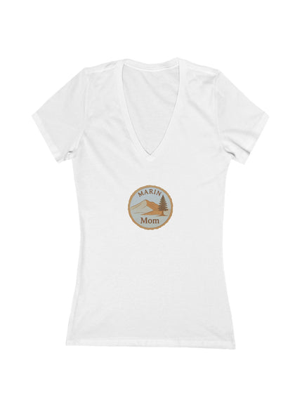 "Marin Mom" Women's Jersey Short Sleeve Deep V-Neck Tee