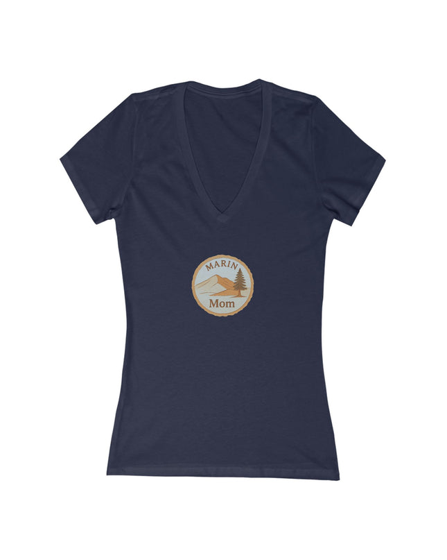 "Marin Mom" Women's Jersey Short Sleeve Deep V-Neck Tee