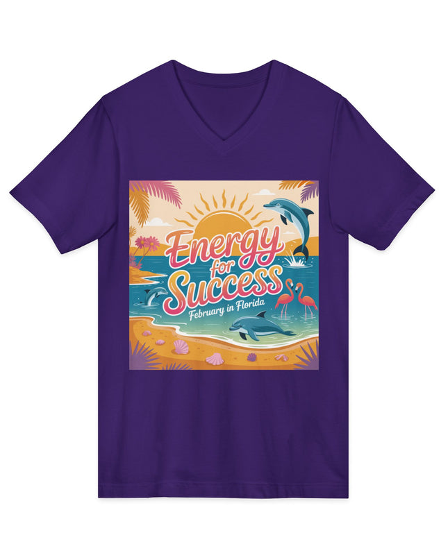 "February in Florida, Energy for Success" Ladies' V-Neck T-Shirt