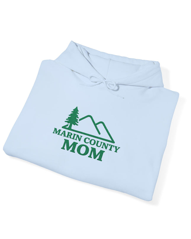 "Marin County Mom" Embroidered Unisex Heavy Blend Hooded Sweatshirt