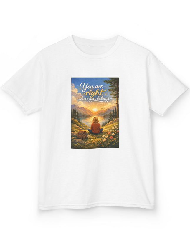 "You Are Right Where You Belong" Kids Heavy Cotton Tee